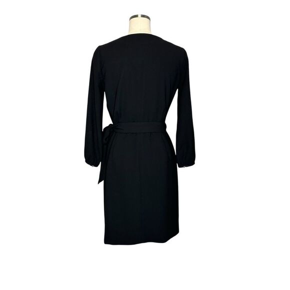 J. Crew 365 Black Crepe Long Sleeve Mini Wrap Dress | Size 2 - Picture 4 of 10